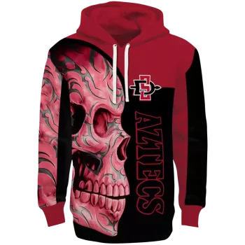 san diego state aztecs skull motif red black hoodie best selling