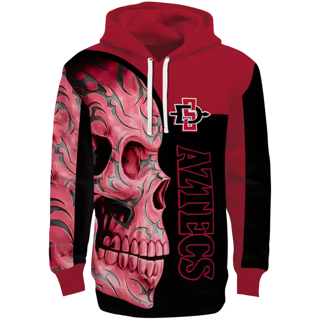 san diego state aztecs skull motif red black hoodie best selling san diego state aztecs skull motif red black hoodie best selling