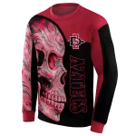 san diego state aztecs skull motif red black hoodie best selling