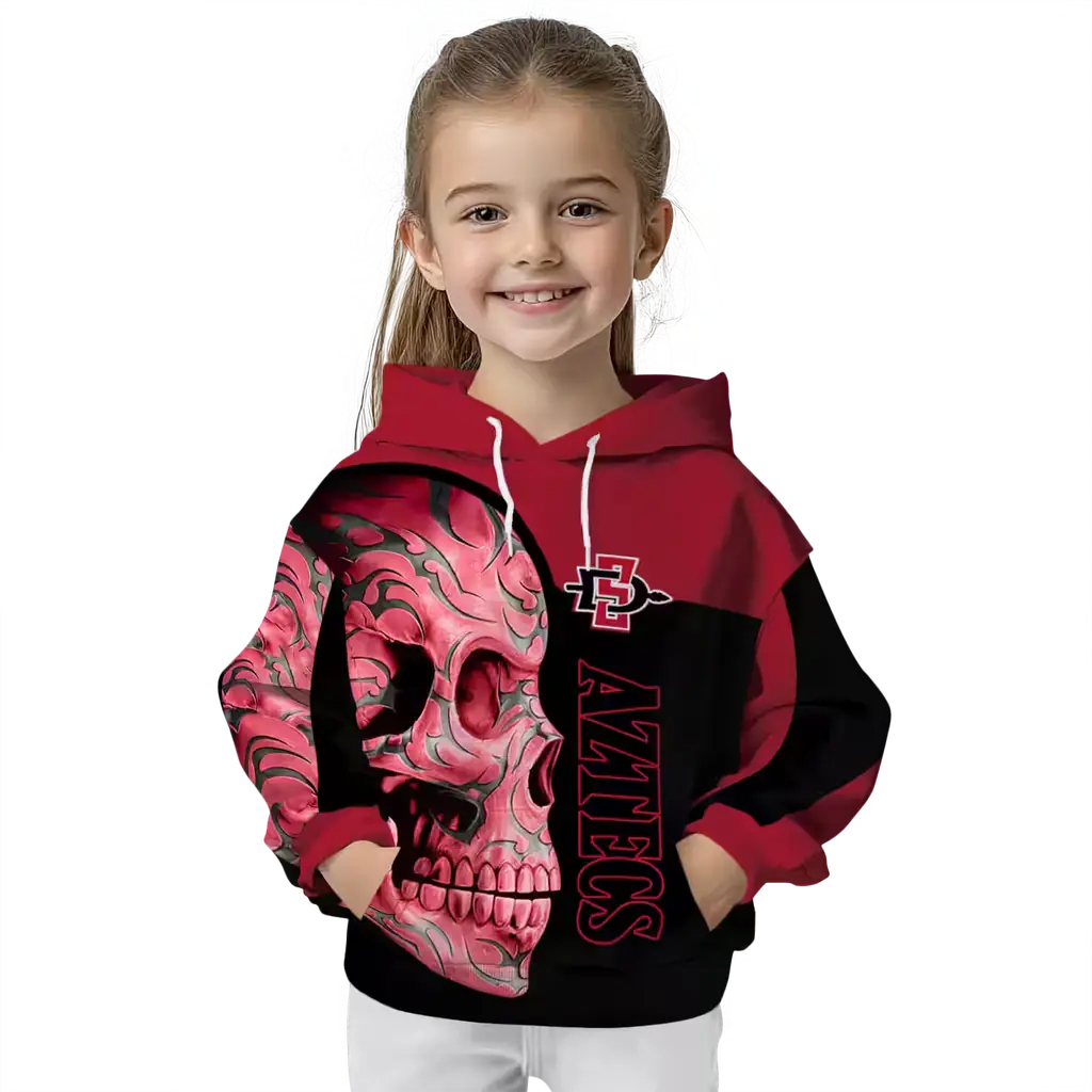 san diego state aztecs skull motif red black hoodie top rated san diego state aztecs skull motif red black hoodie top rated