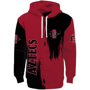 san diego state aztecs splatter effect red hoodie best selling