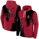san diego state aztecs splatter effect red hoodie best selling
