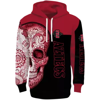 san diego state aztecs sugar skull red black hoodie best selling