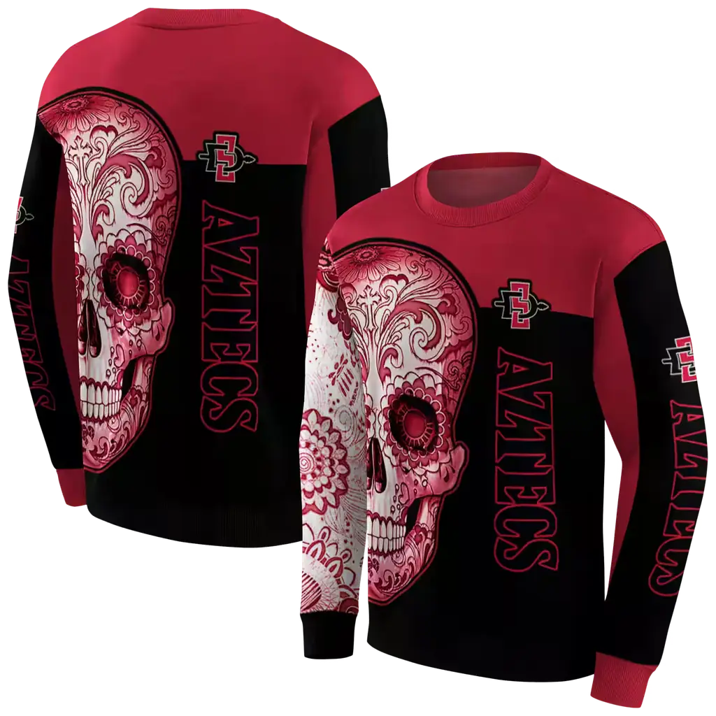 san diego state aztecs sugar skull red black hoodie premium grade san diego state aztecs sugar skull red black hoodie premium grade