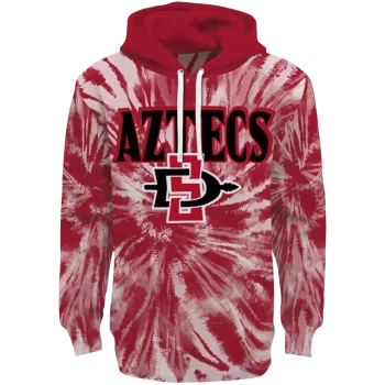 san diego state aztecs tie dye pattern red hoodie best selling