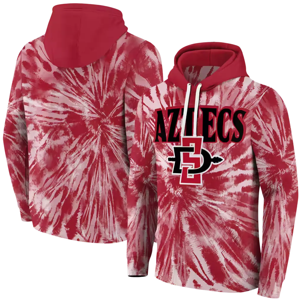 san diego state aztecs tie dye pattern red hoodie fashion forward san diego state aztecs tie dye pattern red hoodie fashion forward