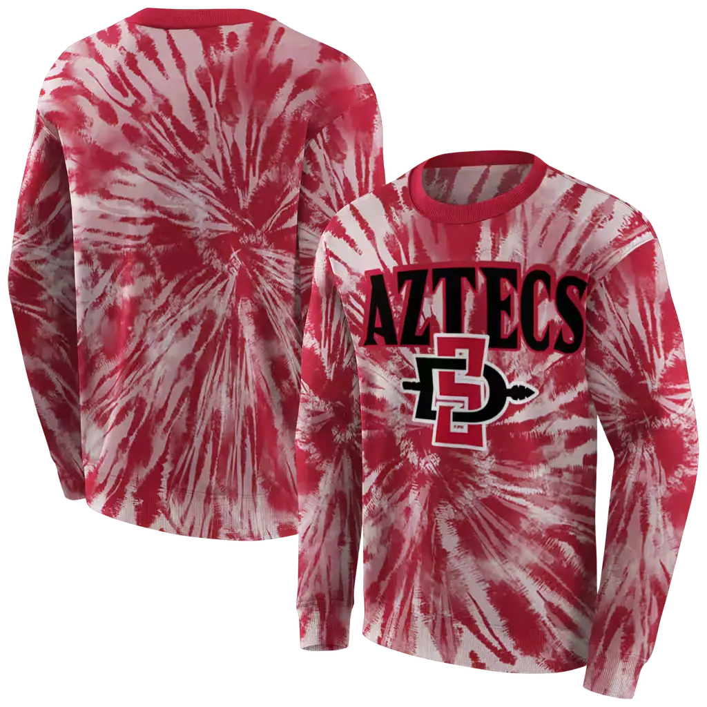 san diego state aztecs tie dye pattern red hoodie premium grade san diego state aztecs tie dye pattern red hoodie premium grade