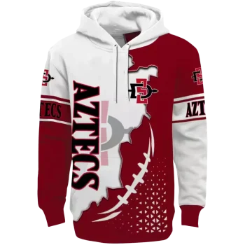 san diego state aztecs triangular pattern red white hoodie best selling
