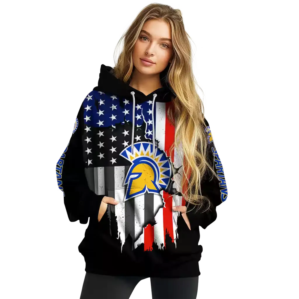 san jose state spartans american pride black hoodie high quality san jose state spartans american pride black hoodie high quality