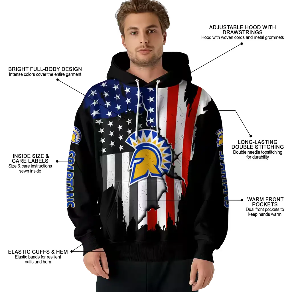 san jose state spartans american pride black hoodie latest model san jose state spartans american pride black hoodie latest model