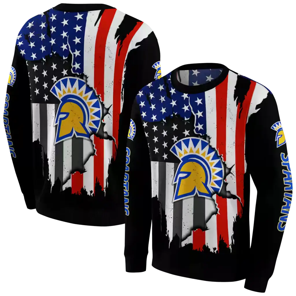 san jose state spartans american pride black hoodie premium grade san jose state spartans american pride black hoodie premium grade