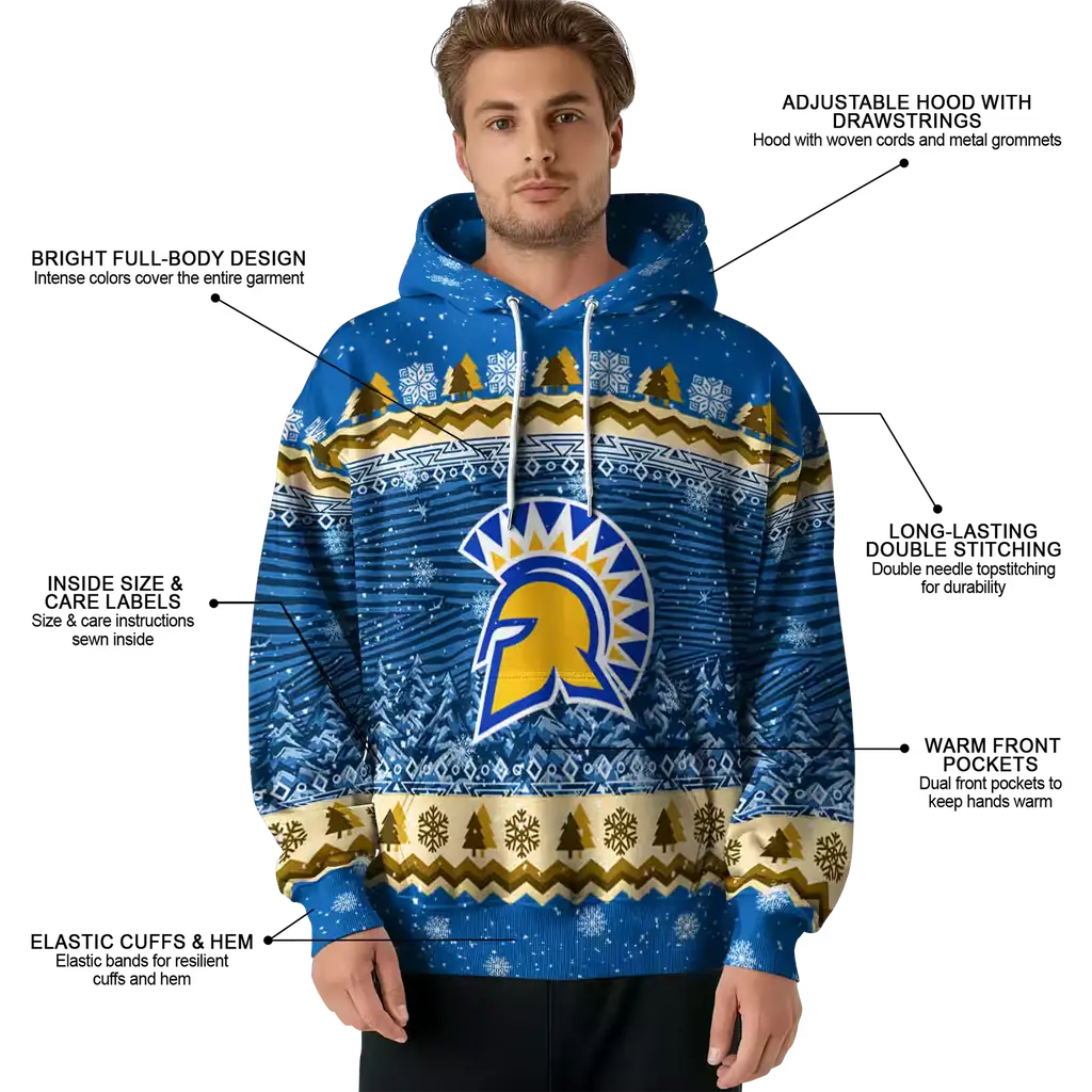san jose state spartans christmas trees blue hoodie latest model san jose state spartans christmas trees blue hoodie latest model