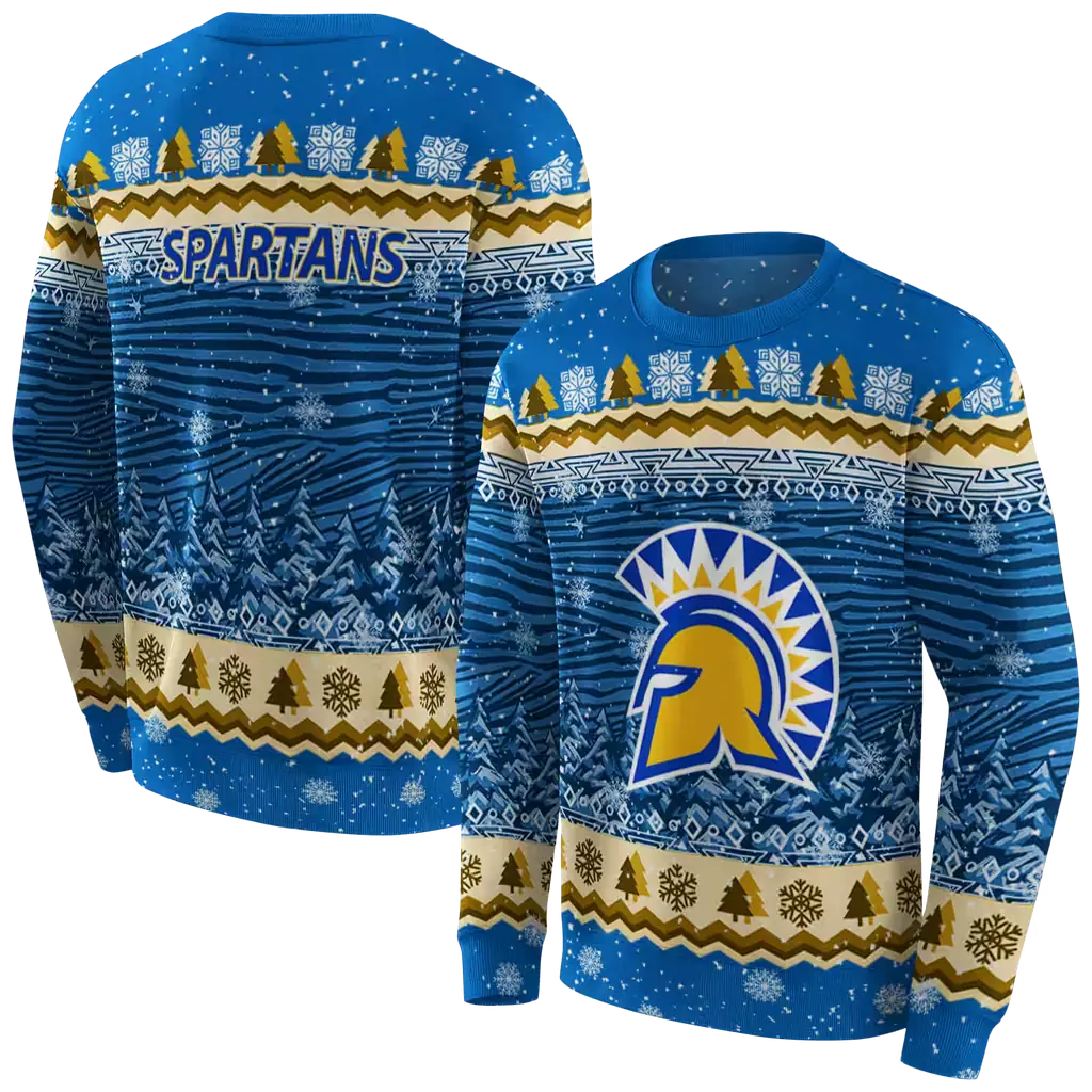 san jose state spartans christmas trees blue hoodie premium grade san jose state spartans christmas trees blue hoodie premium grade