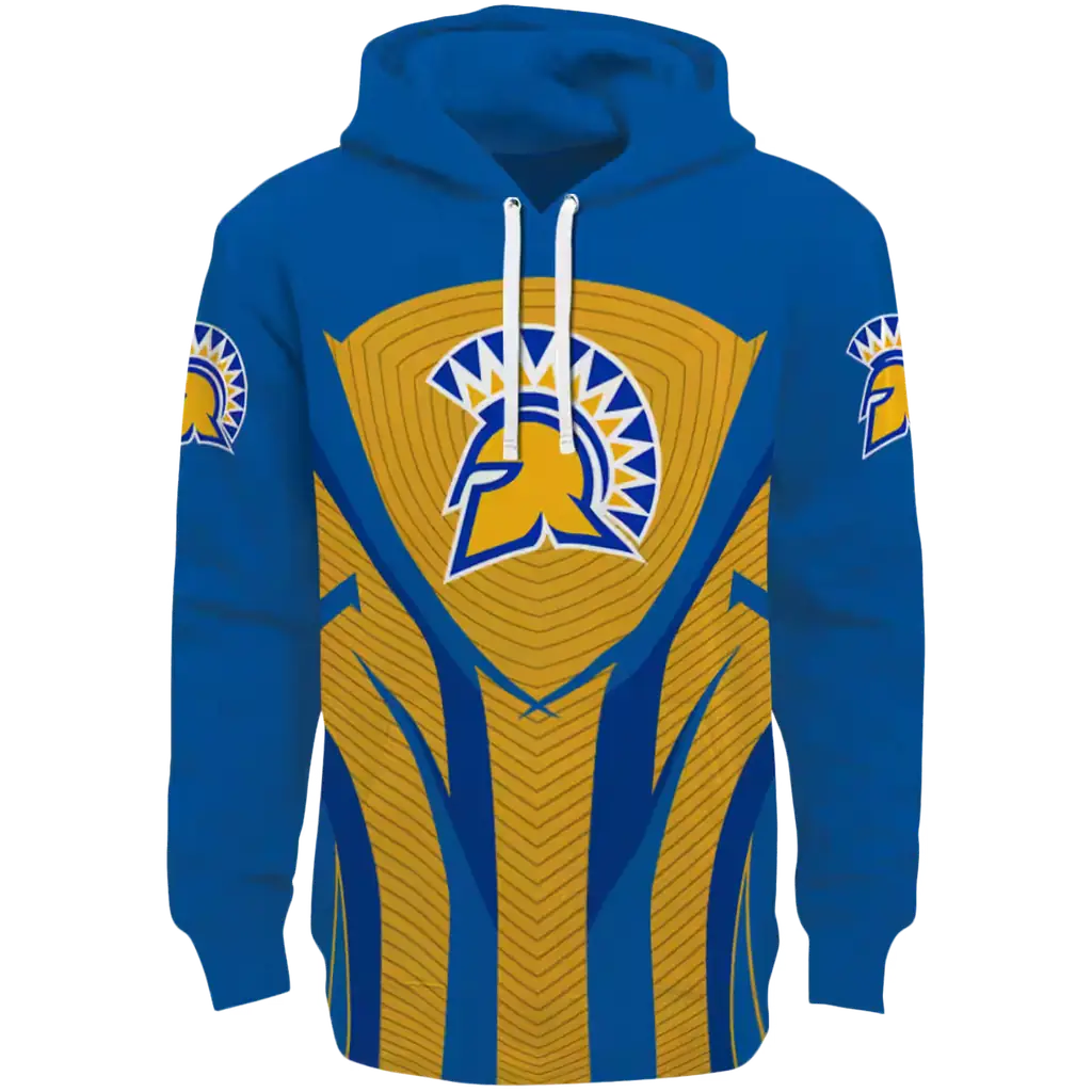 san jose state spartans concentric lines blue black hoodie best selling san jose state spartans concentric lines blue black hoodie best selling