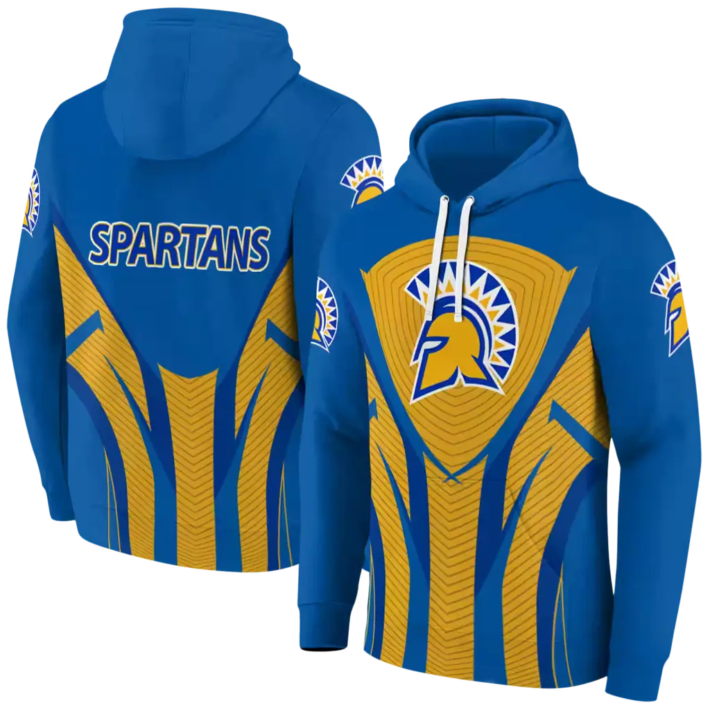 san jose state spartans concentric lines blue black hoodie fashion forward san jose state spartans concentric lines blue black hoodie fashion forward