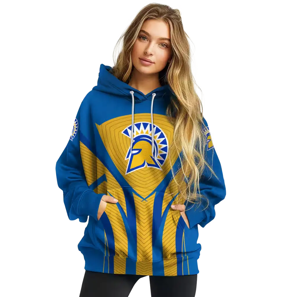 san jose state spartans concentric lines blue black hoodie high quality san jose state spartans concentric lines blue black hoodie high quality
