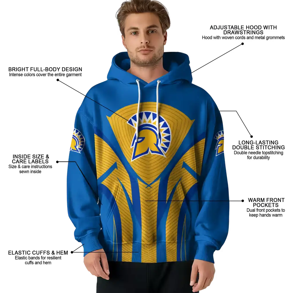 san jose state spartans concentric lines blue black hoodie latest model san jose state spartans concentric lines blue black hoodie latest model