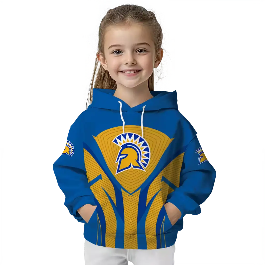 san jose state spartans concentric lines blue black hoodie top rated san jose state spartans concentric lines blue black hoodie top rated