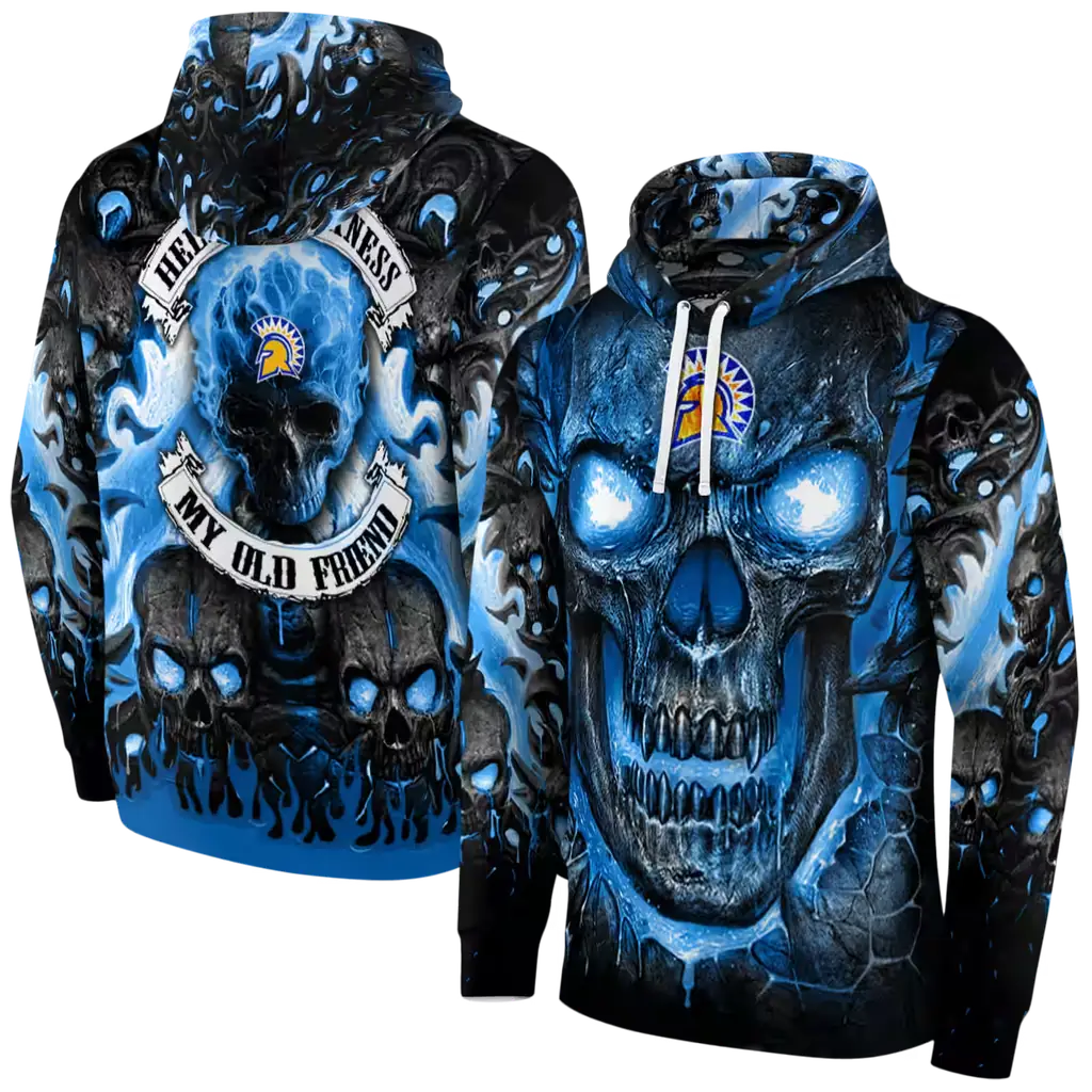 san jose state spartans demonic skull blue black hoodie fashion forward san jose state spartans demonic skull blue black hoodie fashion forward