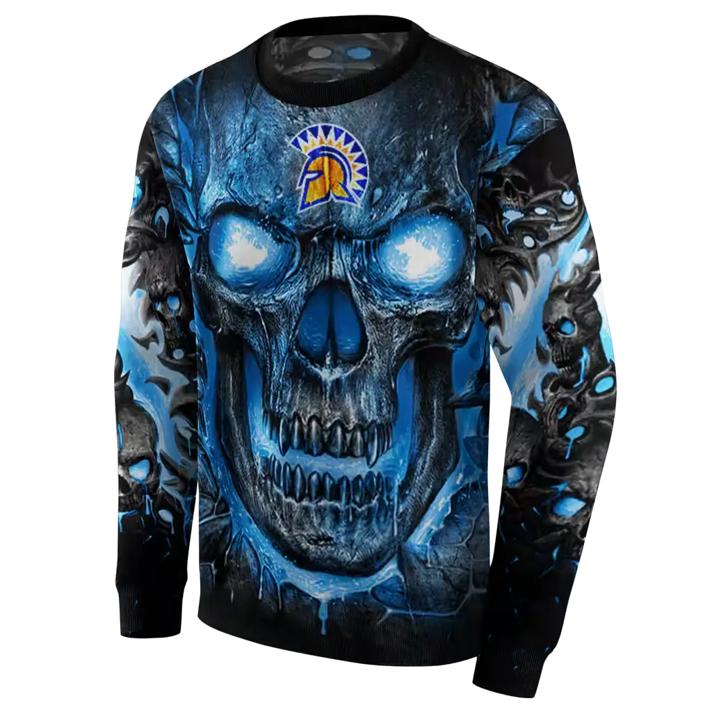 san jose state spartans demonic skull blue black hoodie new arrival san jose state spartans demonic skull blue black hoodie new arrival