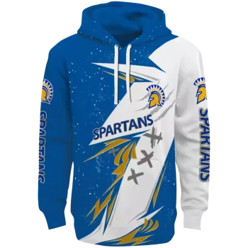 san jose state spartans dynamic slash blue white hoodie best selling