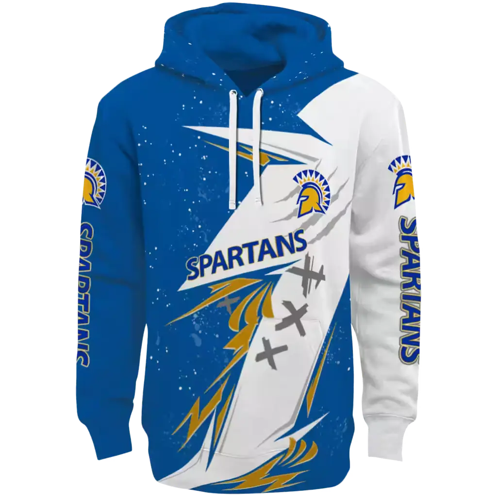 san jose state spartans dynamic slash blue white hoodie best selling san jose state spartans dynamic slash blue white hoodie best selling