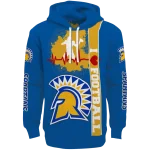 san jose state spartans football heartbeat blue hoodie best selling