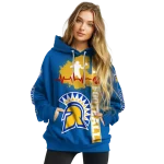 san jose state spartans football heartbeat blue hoodie best selling