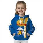san jose state spartans football heartbeat blue hoodie best selling