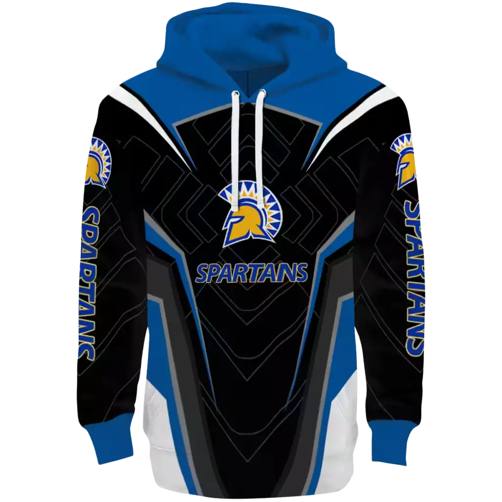 san jose state spartans futuristic pattern blue black hoodie best selling san jose state spartans futuristic pattern blue black hoodie best selling