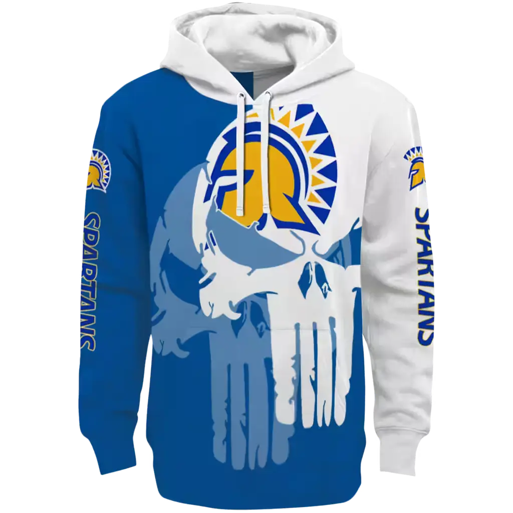 san jose state spartans graphic punisher blue white hoodie best selling san jose state spartans graphic punisher blue white hoodie best selling