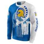 san jose state spartans graphic punisher blue white hoodie best selling
