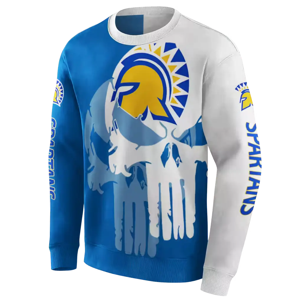 san jose state spartans graphic punisher blue white hoodie new arrival san jose state spartans graphic punisher blue white hoodie new arrival