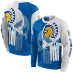 san jose state spartans graphic punisher blue white hoodie best selling