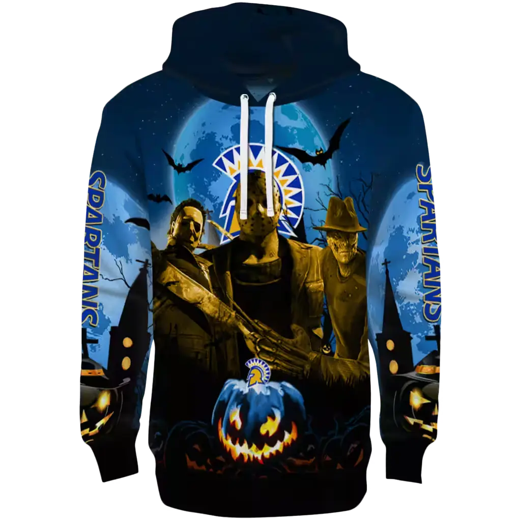 san jose state spartans halloween vibes blue black hoodie best selling san jose state spartans halloween vibes blue black hoodie best selling
