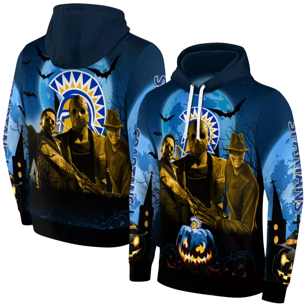 san jose state spartans halloween vibes blue black hoodie fashion forward san jose state spartans halloween vibes blue black hoodie fashion forward