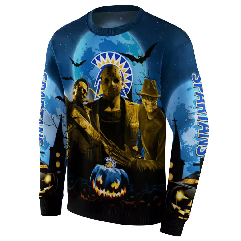 san jose state spartans halloween vibes blue black hoodie new arrival san jose state spartans halloween vibes blue black hoodie new arrival