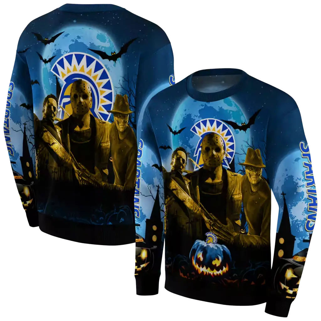 san jose state spartans halloween vibes blue black hoodie premium grade san jose state spartans halloween vibes blue black hoodie premium grade