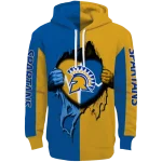 san jose state spartans heartbeat graphic blue hoodie best selling
