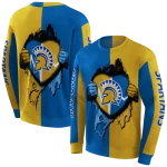 san jose state spartans heartbeat graphic blue hoodie best selling