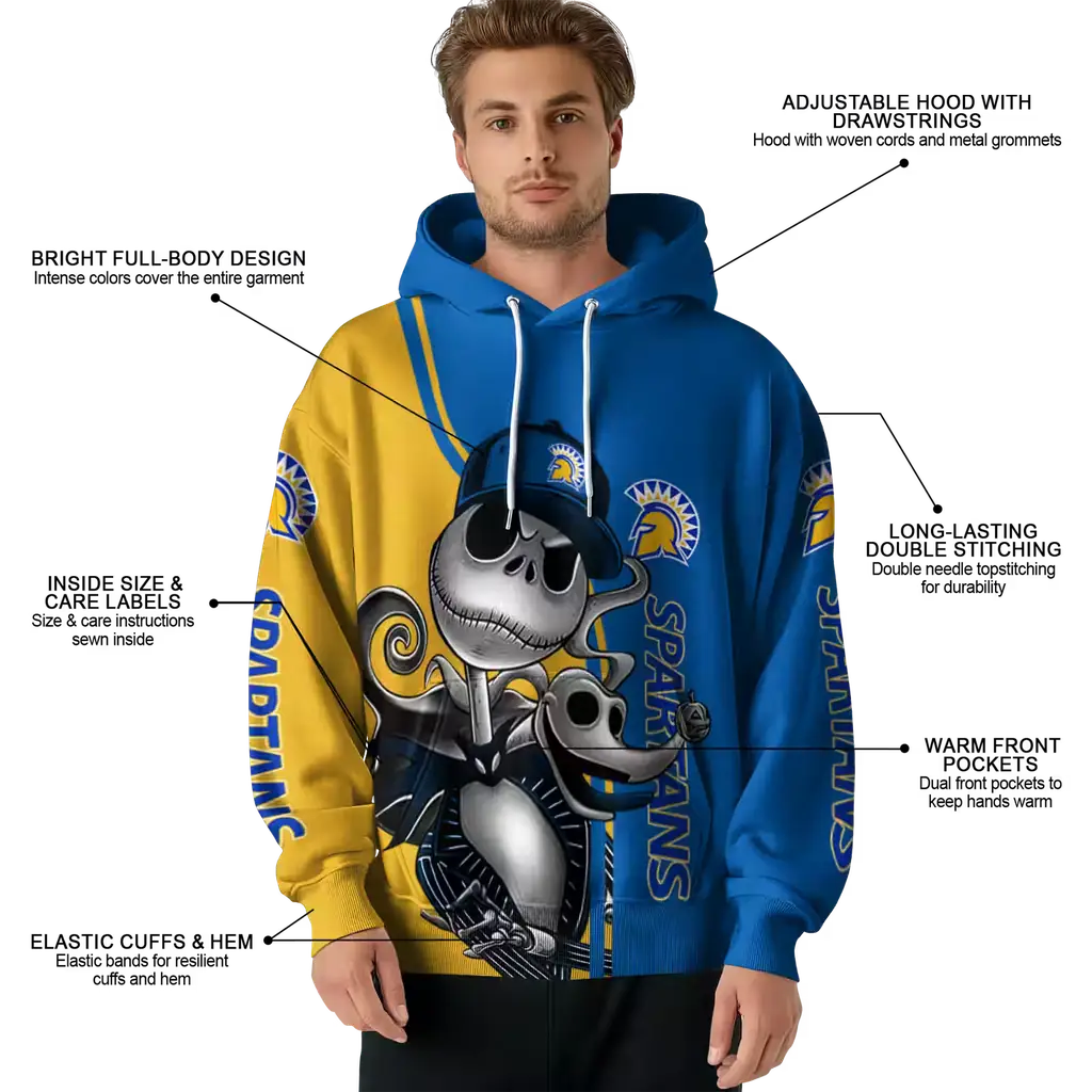 san jose state spartans jack skellington blue hoodie latest model san jose state spartans jack skellington blue hoodie latest model