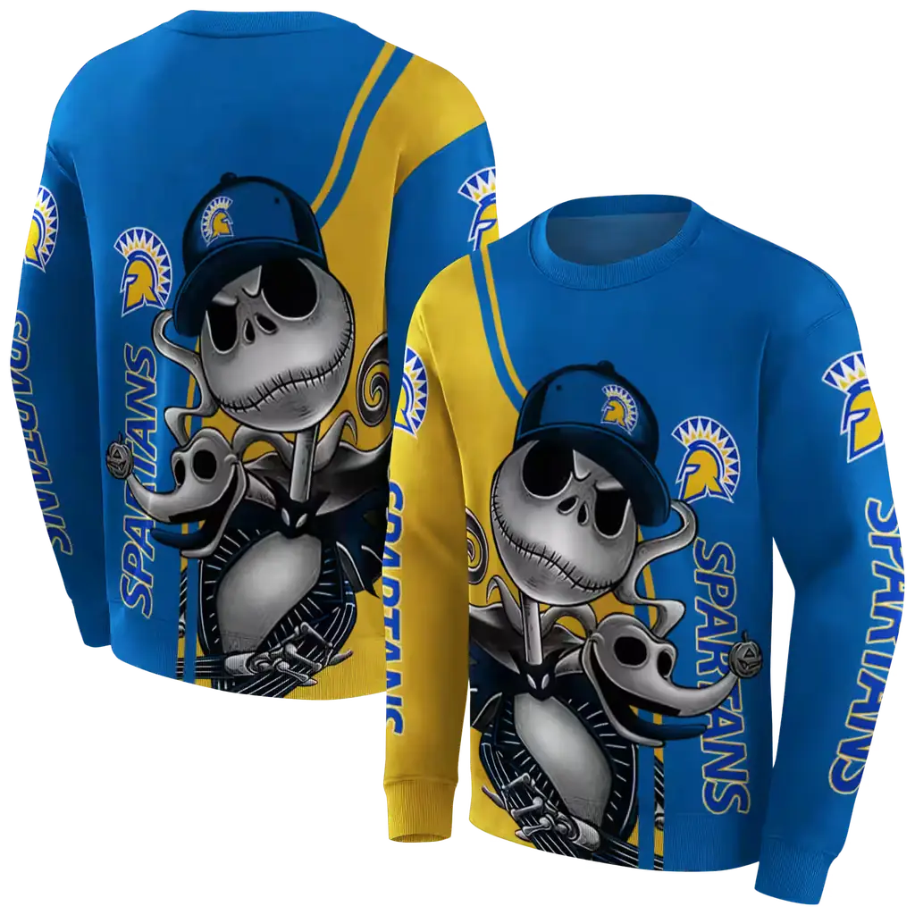 san jose state spartans jack skellington blue hoodie premium grade san jose state spartans jack skellington blue hoodie premium grade