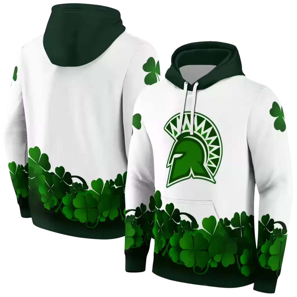 san jose state spartans lucky motif white green hoodie fashion forward san jose state spartans lucky motif white green hoodie fashion forward