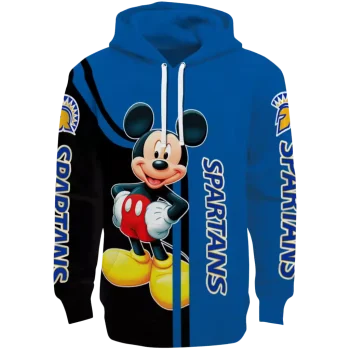 san jose state spartans mickey mouse blue black hoodie best selling