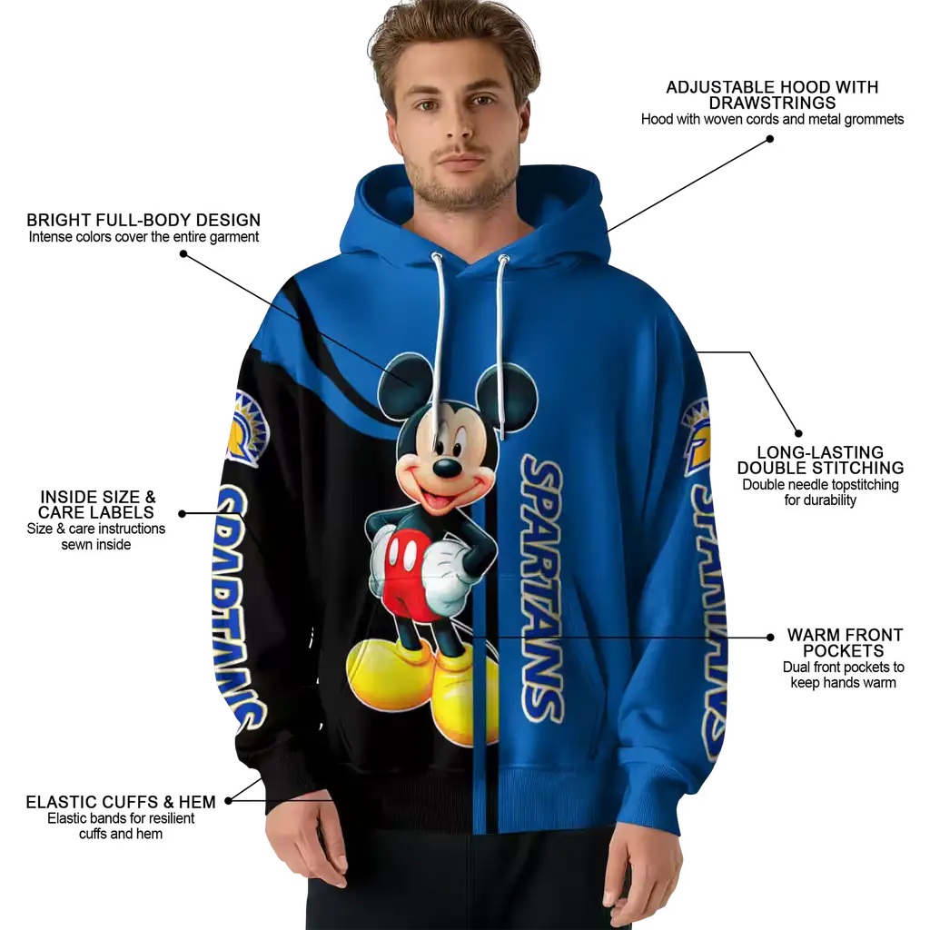 san jose state spartans mickey mouse blue black hoodie latest model san jose state spartans mickey mouse blue black hoodie latest model