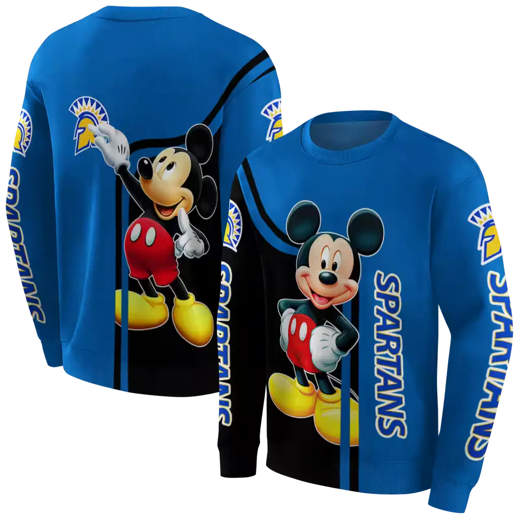 san jose state spartans mickey mouse blue black hoodie premium grade san jose state spartans mickey mouse blue black hoodie premium grade