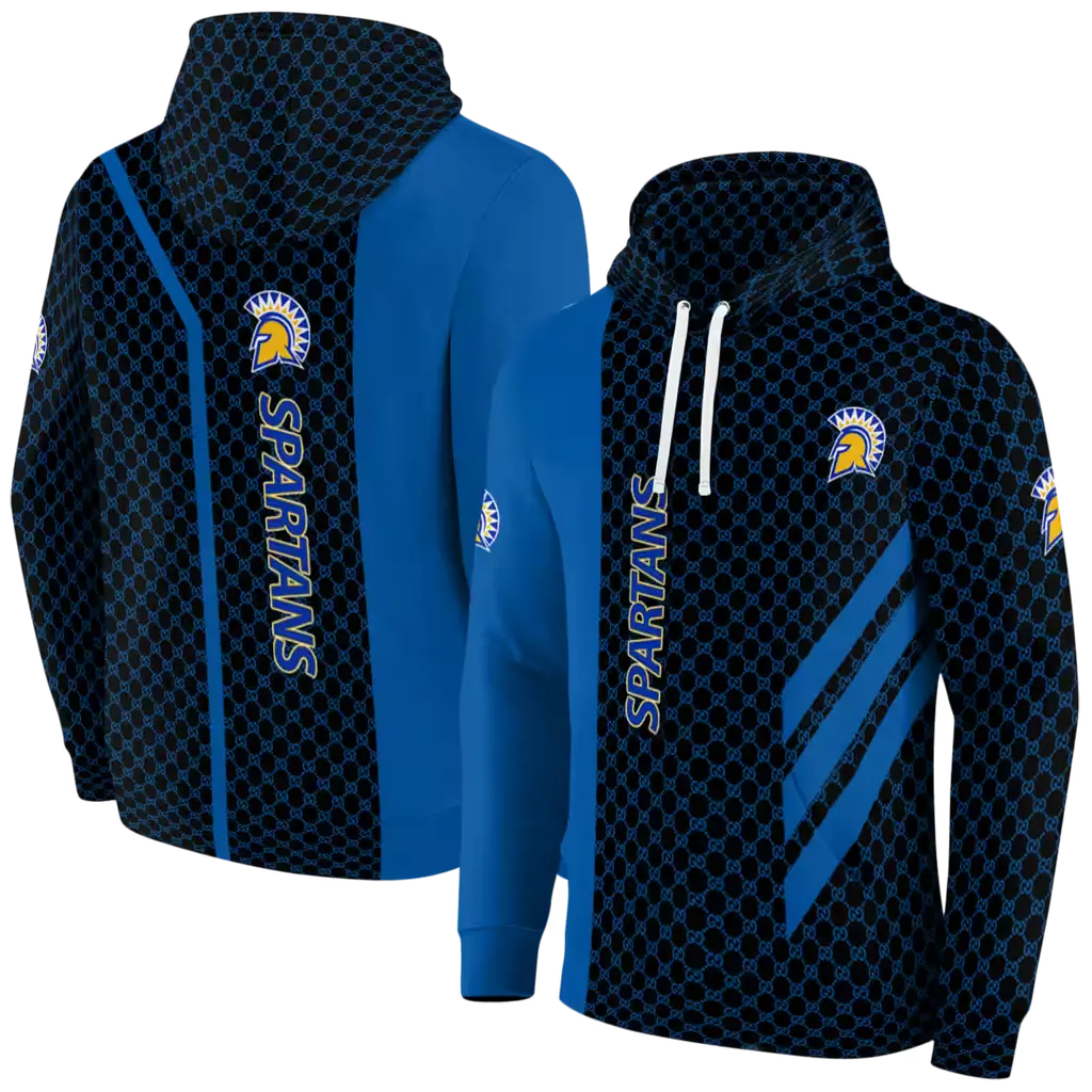 san jose state spartans monogram pattern blue hoodie fashion forward san jose state spartans monogram pattern blue hoodie fashion forward