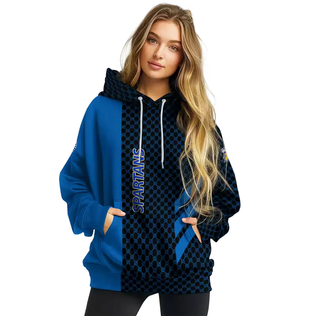 san jose state spartans monogram pattern blue hoodie high quality san jose state spartans monogram pattern blue hoodie high quality