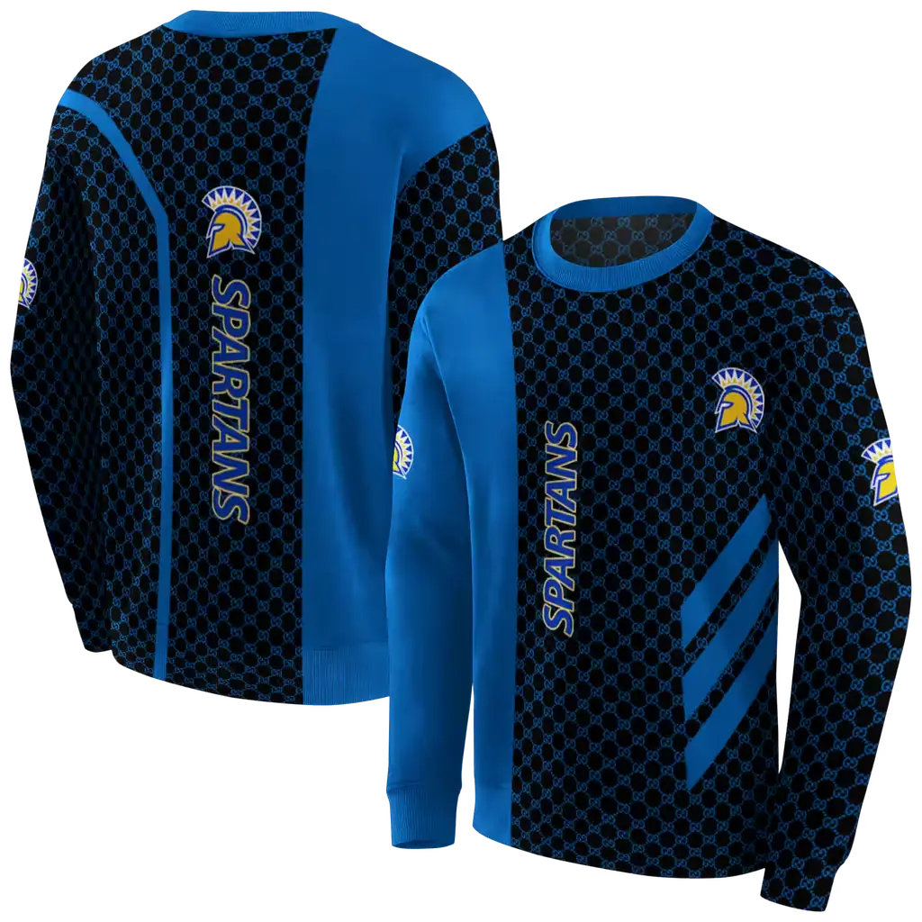 san jose state spartans monogram pattern blue hoodie premium grade san jose state spartans monogram pattern blue hoodie premium grade