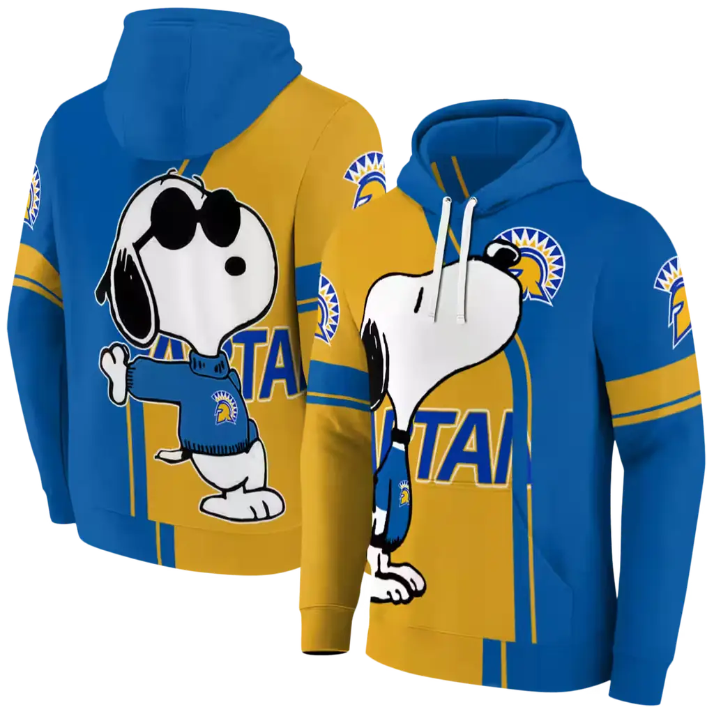 san jose state spartans playful snoopy blue hoodie fashion forward san jose state spartans playful snoopy blue hoodie fashion forward